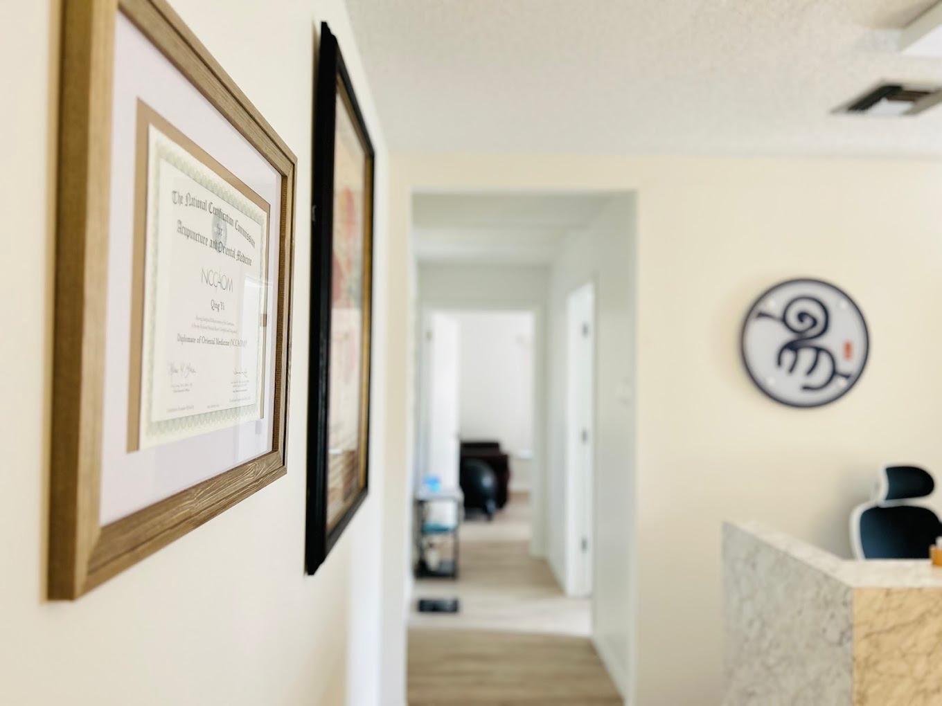 NCCAOM Board Certification displayed at Yi Acupuncture clinic in Altamonte Springs