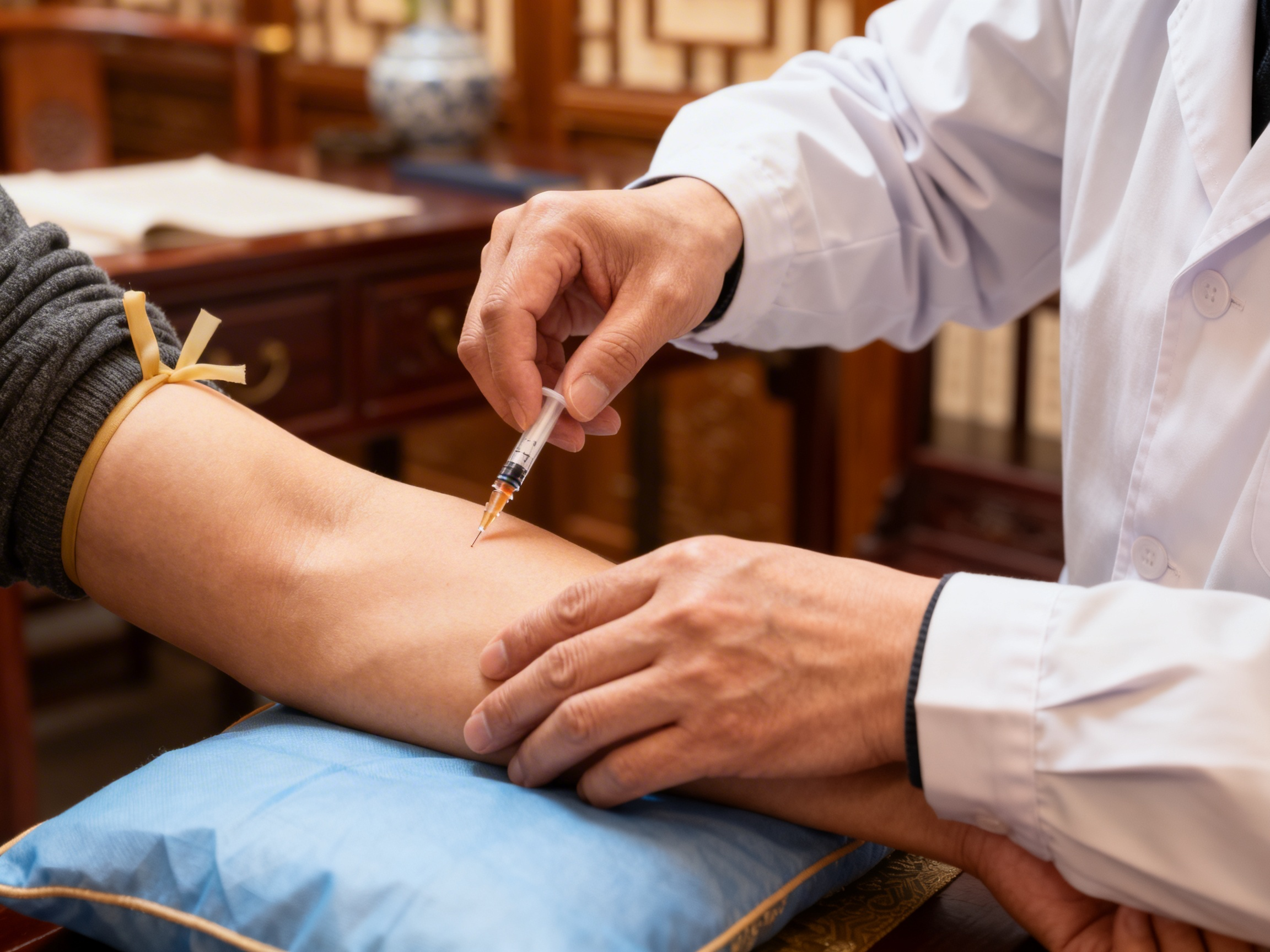 Acupuncture injection therapy with vitamins for enhanced healing